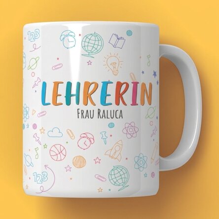 Personalisierte Tasse mit Text – Die „Lehrer“-Tasse