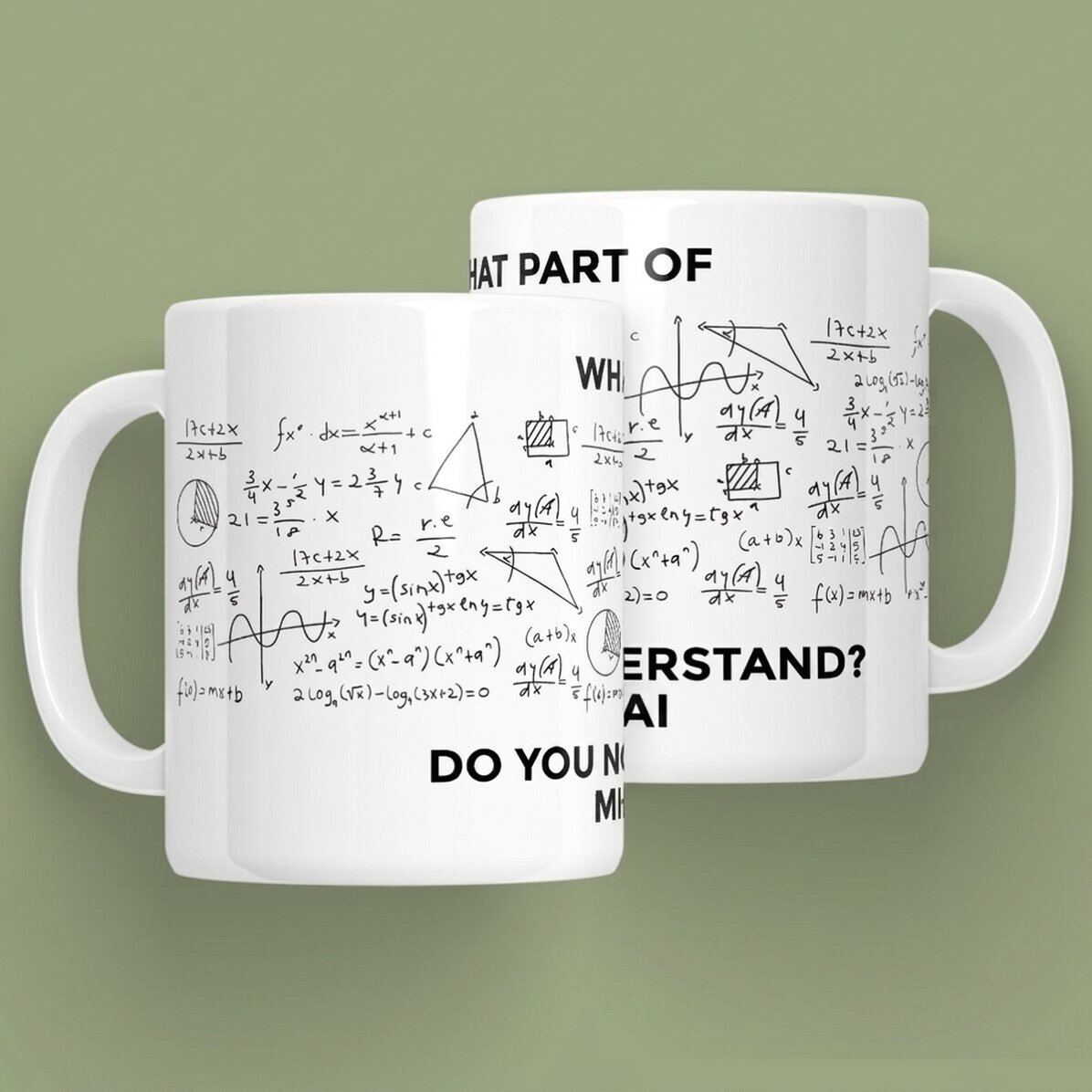 Personalisierte Tasse mit Botschaft – Mathematik