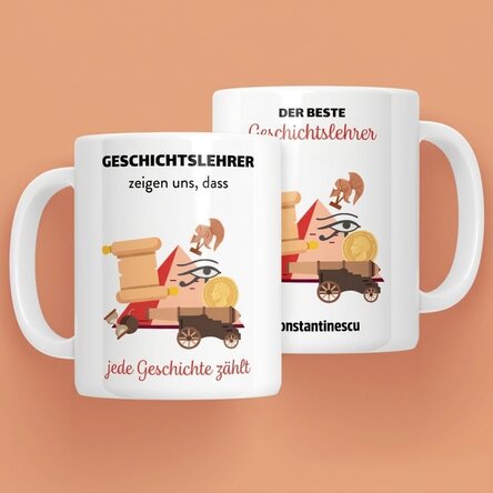Personalisierte Tasse mit Aufschrift – Geschichtslehrer