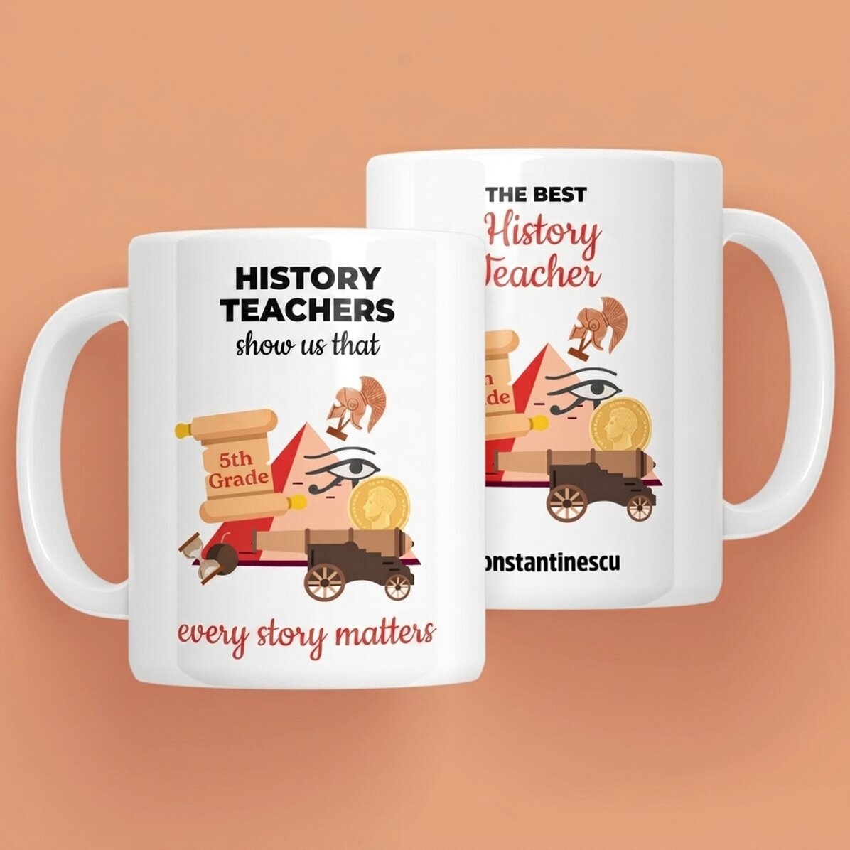 Personalisierte Tasse mit Aufschrift – Geschichtslehrer