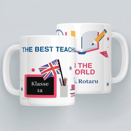 Personalisierte Tasse mit Botschaft – Englischlehrerin