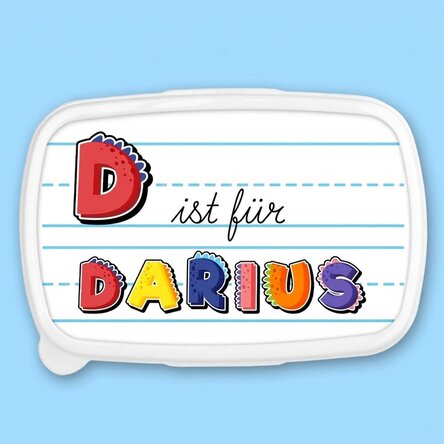 Lunchbox, personalisierte Auflaufform mit Namen – Dinosaurier-Motiv