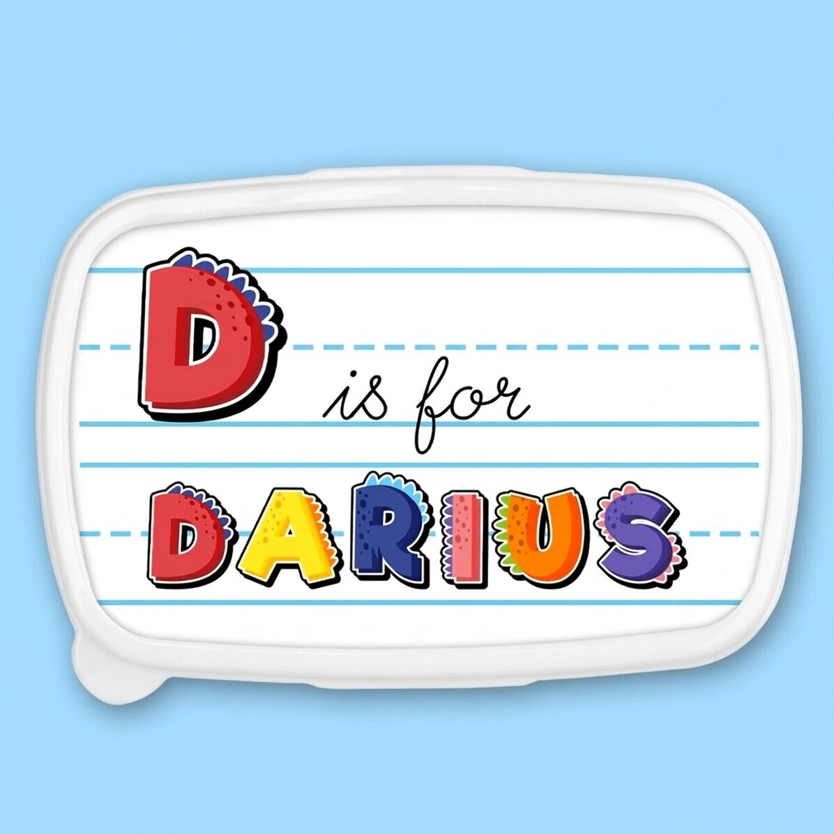 Lunchbox, personalisierte Auflaufform mit Namen – Dinosaurier-Motiv
