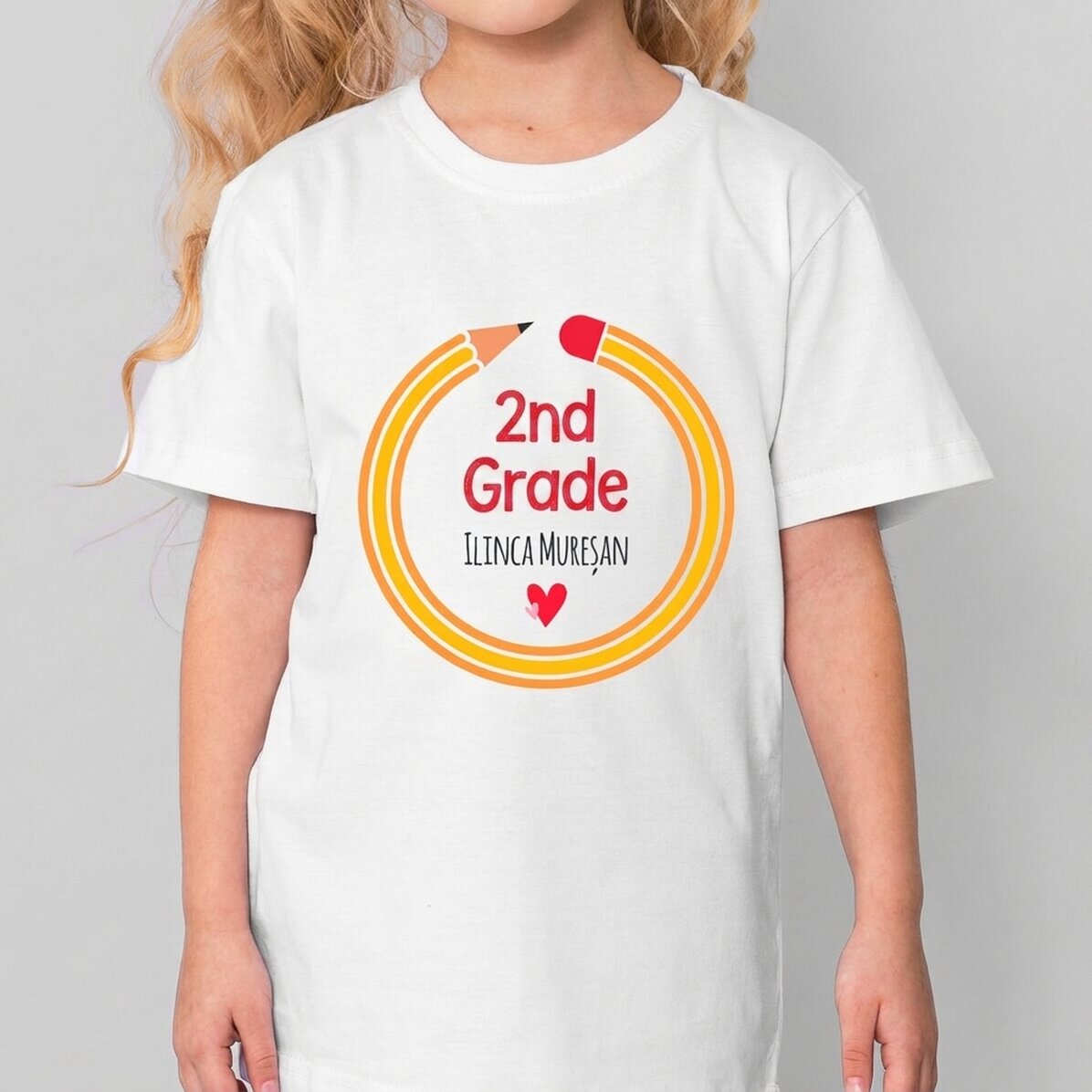 Personalisiertes Baumwoll-T-Shirt für Kinder für die Schule – Creion