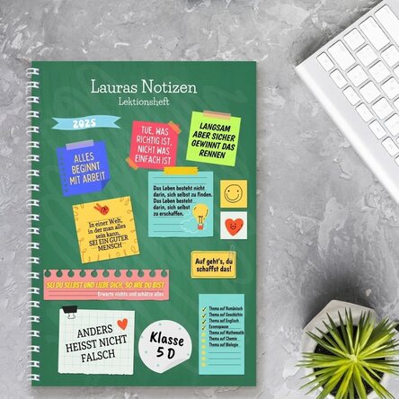 Personalisiertes Notizbuch mit Text – Meine Notizen