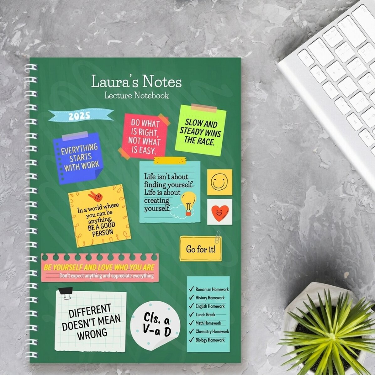 Personalisiertes Notizbuch mit Text – Meine Notizen