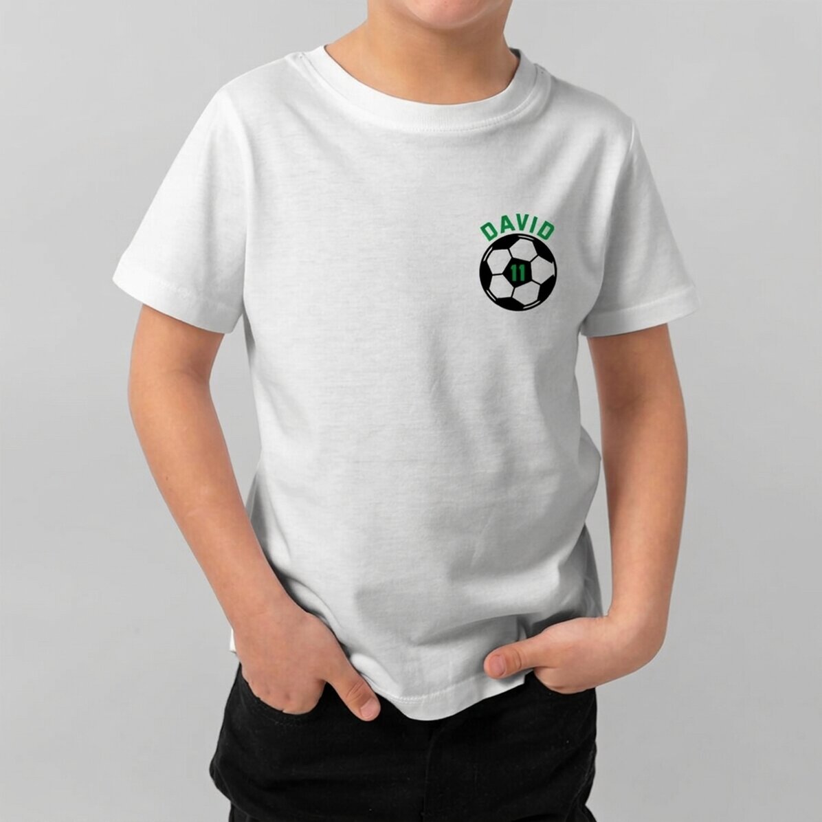 Personalisiertes Baumwoll-T-Shirt für Kinder mit Aufdruck – Ball