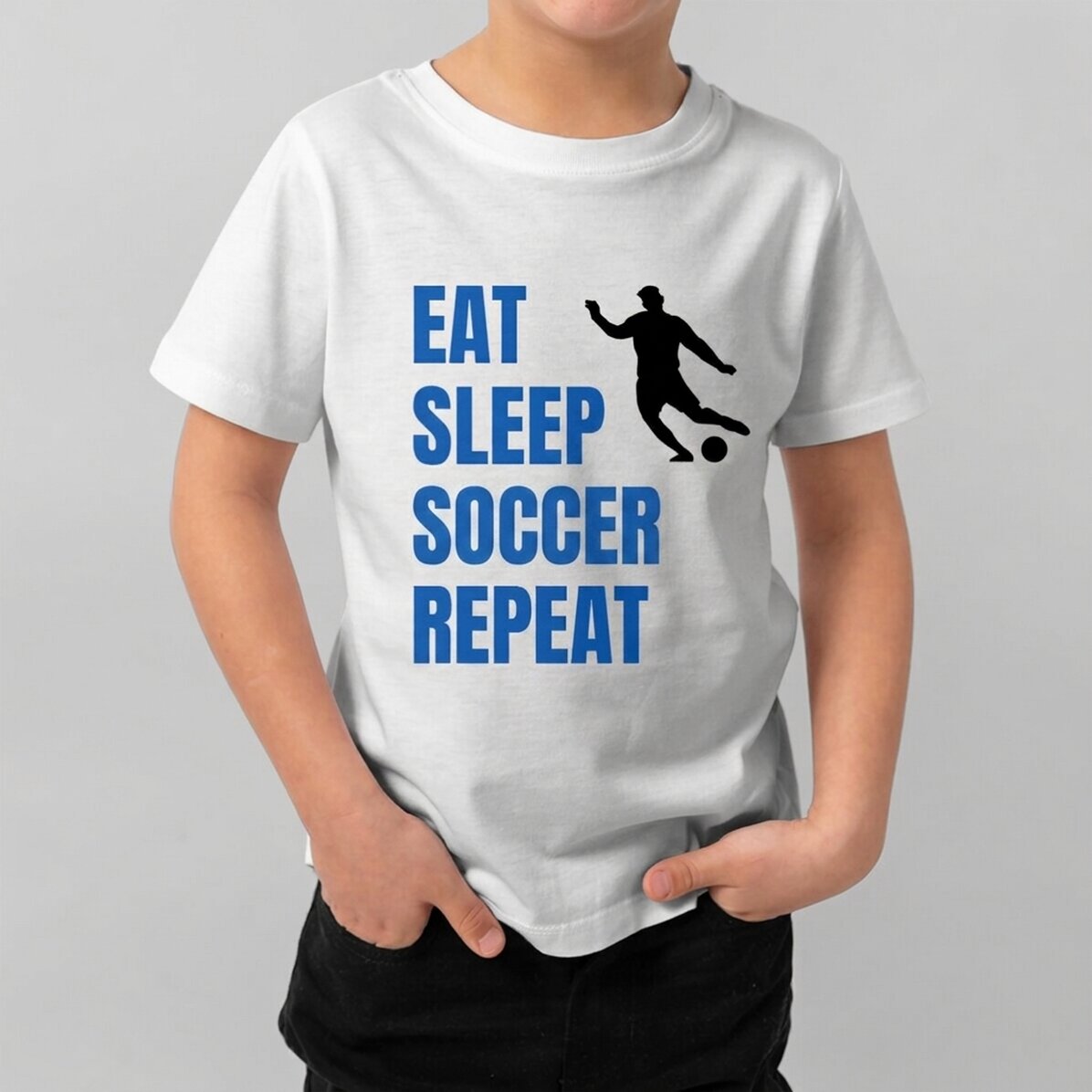 Personalisiertes Baumwoll-T-Shirt für Kinder mit Aufdruck – Repeat