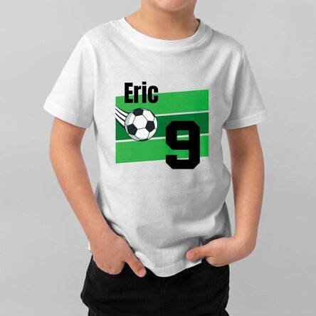 Personalisiertes Baumwoll-T-Shirt für Kinder mit Aufdruck – Fußball