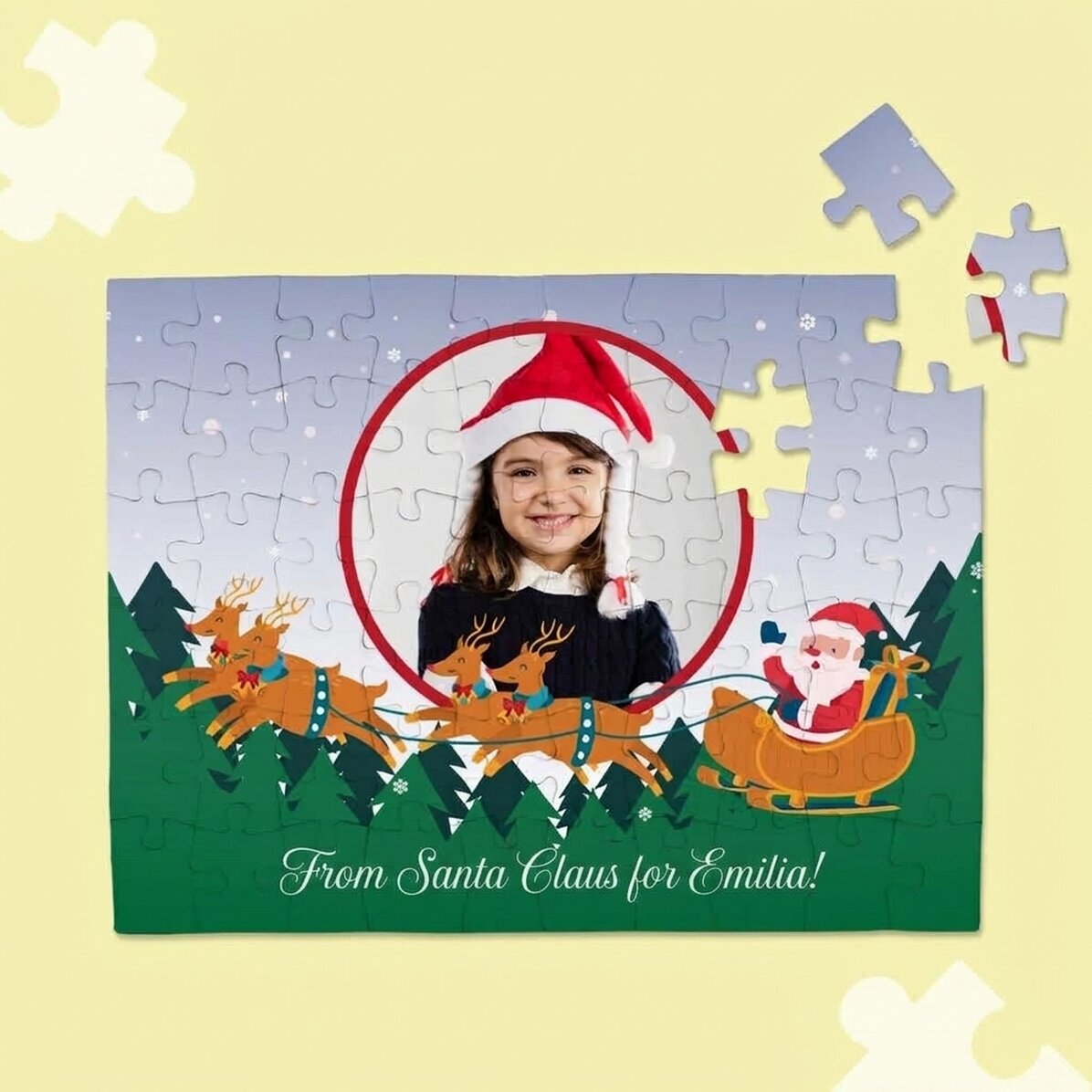 Individuell gestaltetes Puzzle mit Foto und Text – Weihnachtsmann