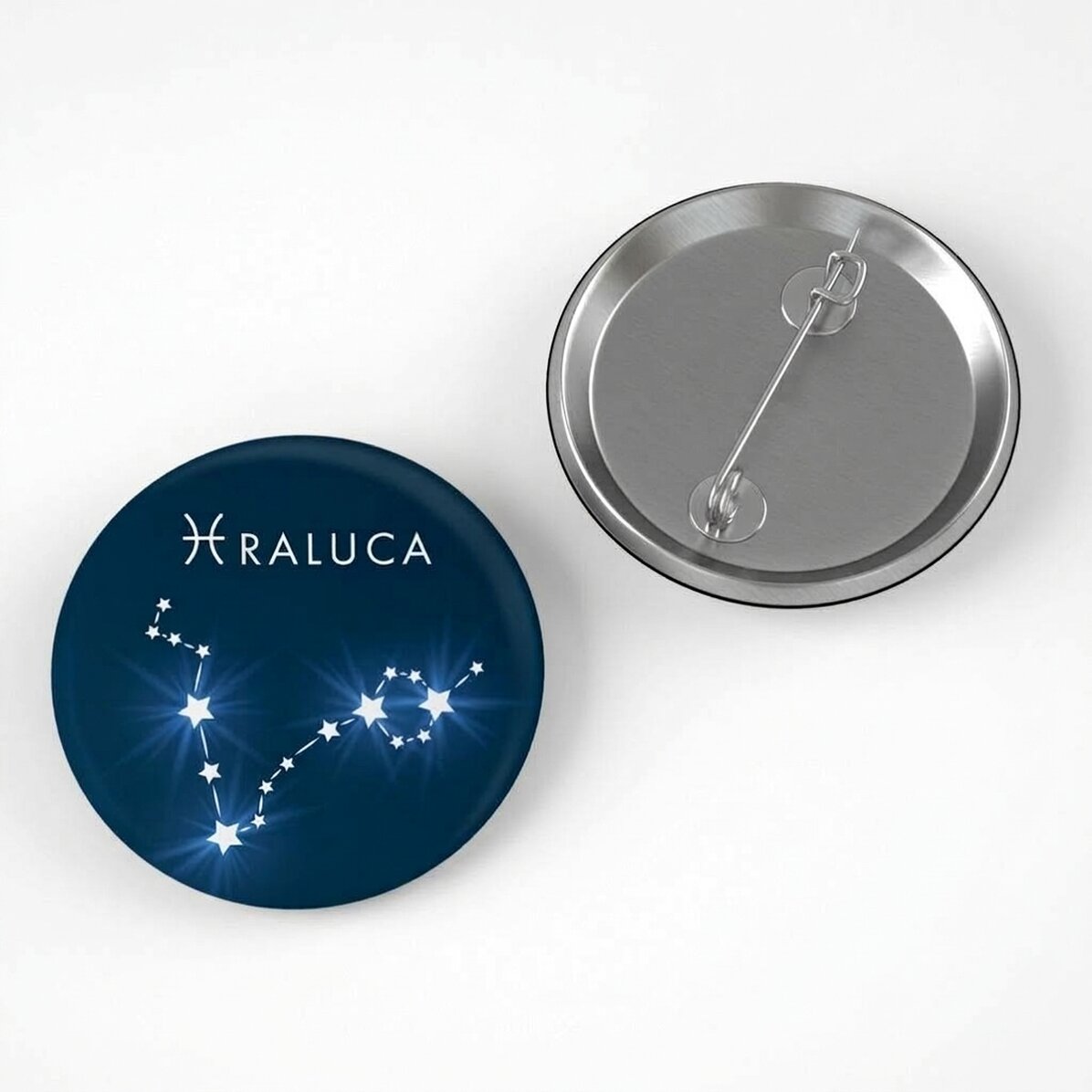 Personalised badge with name - Pisces
