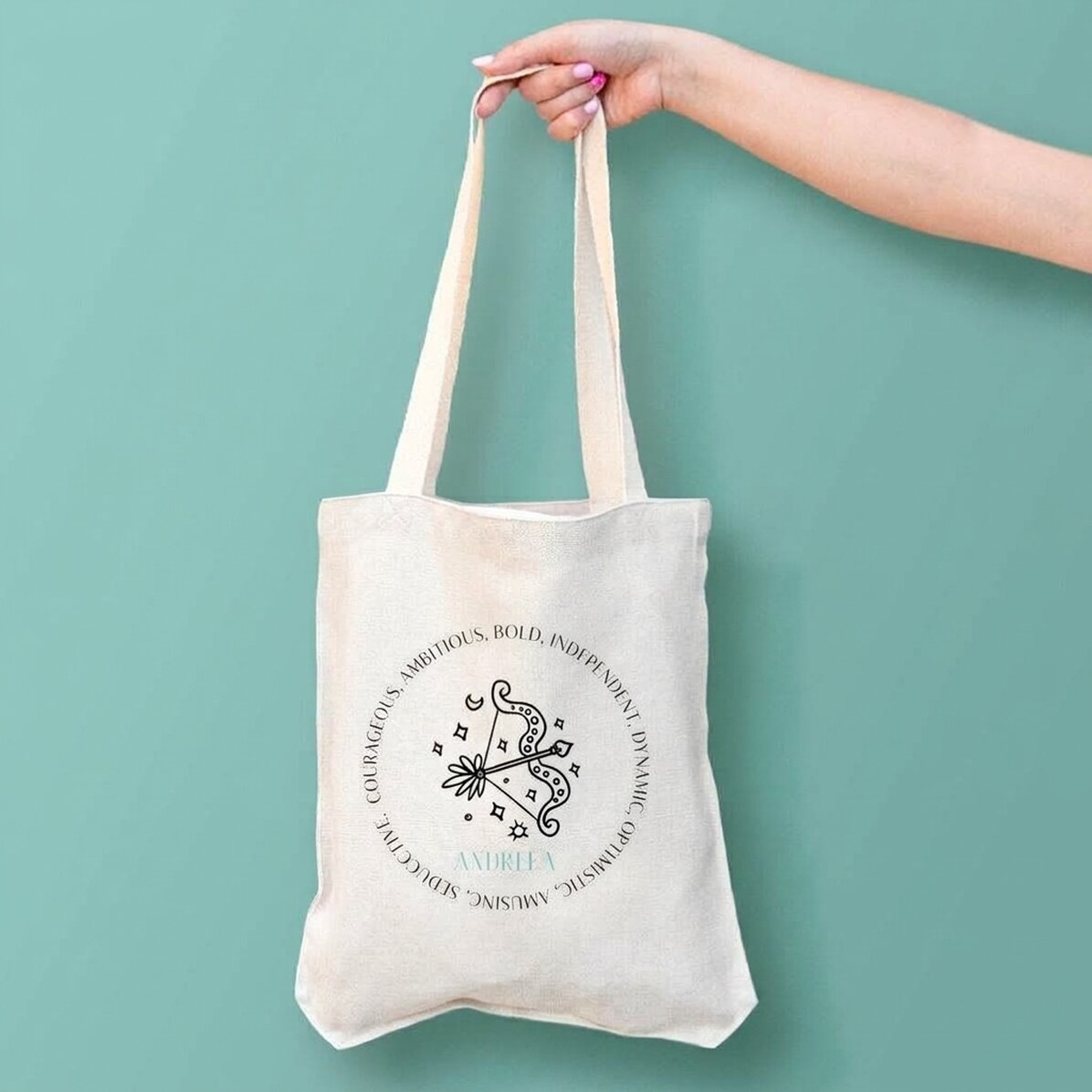 Personalisierte Tasche mit Text – Sternzeichen Schütze