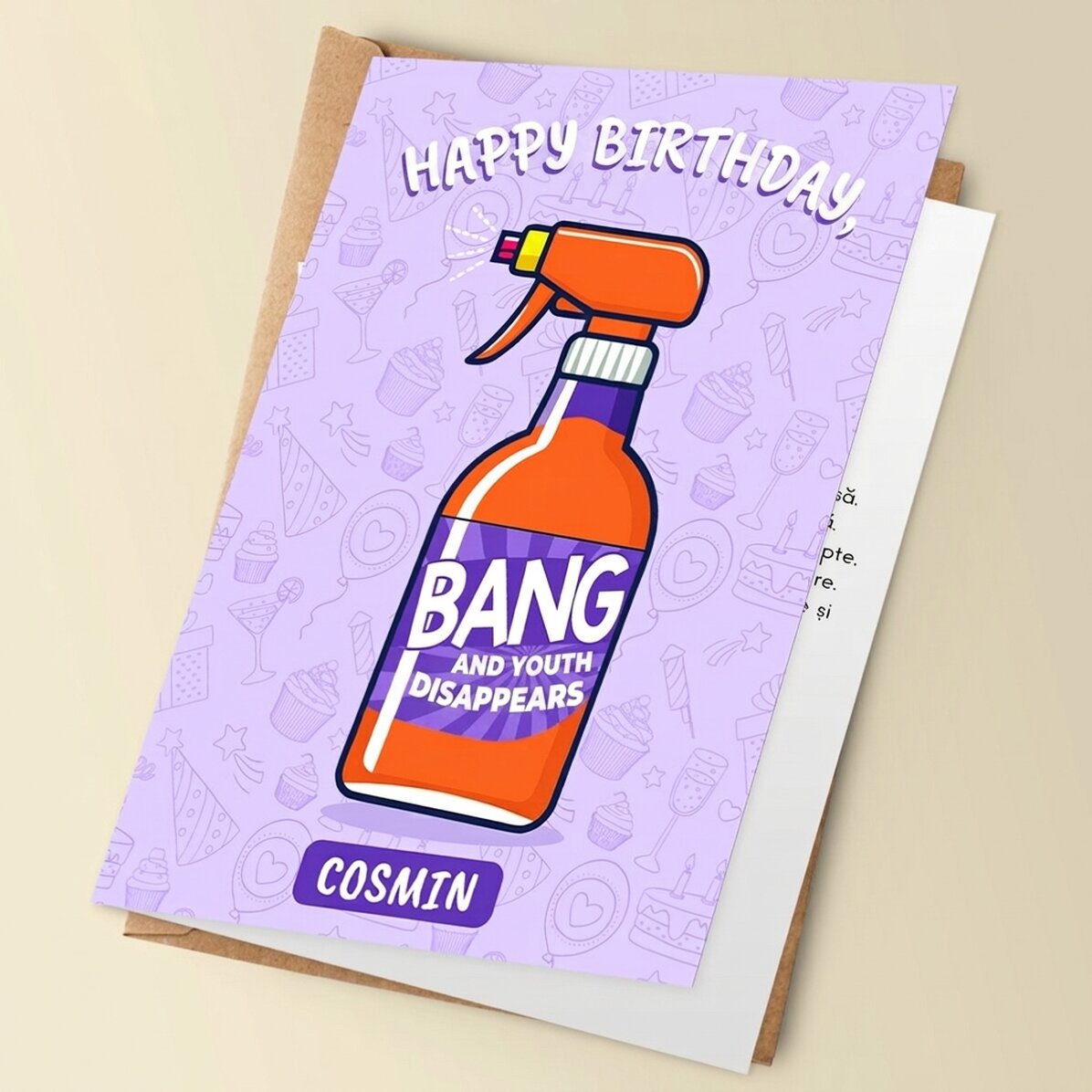 Personalisierte Grußkarte mit Text – BANG! Und schon ist die Jugend vorbei