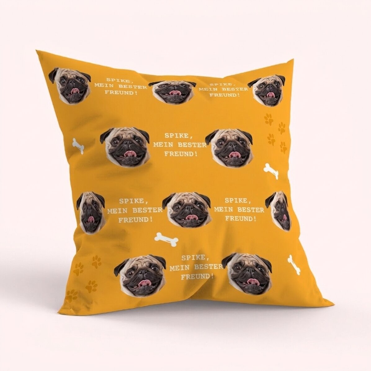 Personalisiertes Kissen mit 10 Fotos auf Vorder- und Rückseite – Hund