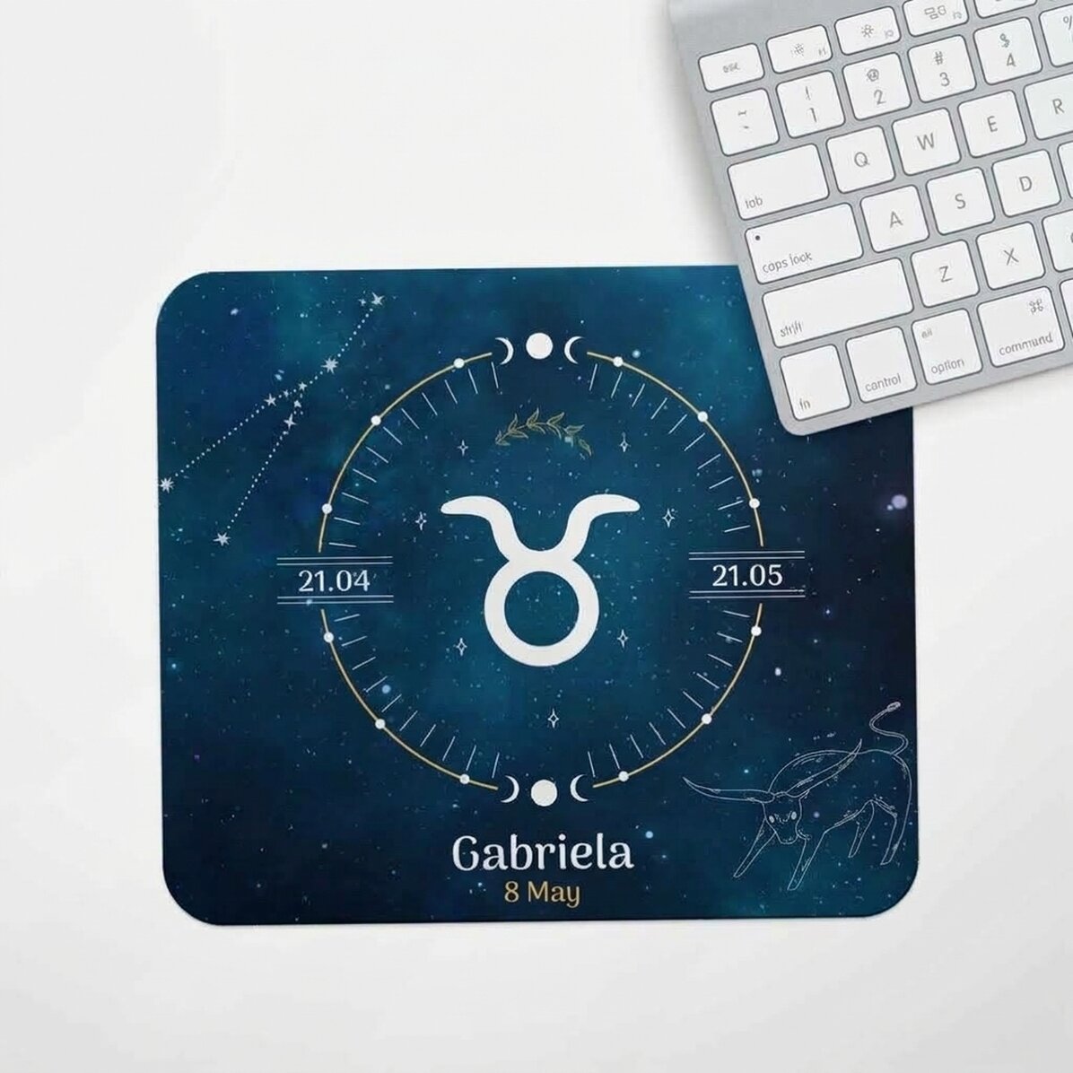 Personalised mouse pad with text - Taurus zodiac sign