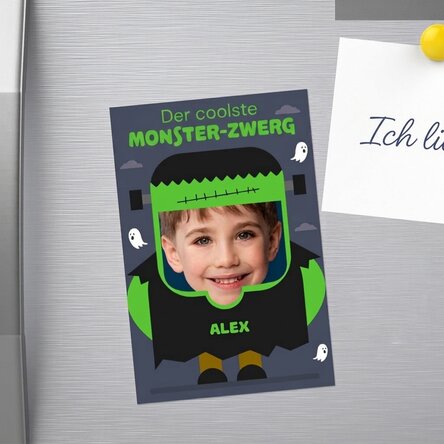 Individuell gestalteter Magnet (10 x 15 cm) mit Foto und Text – Frankenstein