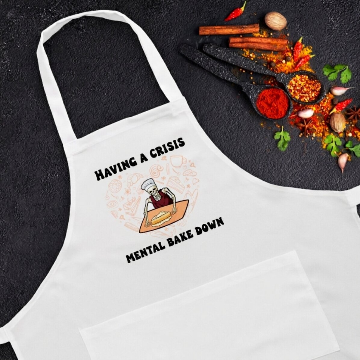 Customised apron with text - Mental Bake Down
