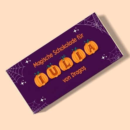 Personalisierte Schokolade mit Botschaft – Magisches Halloween
