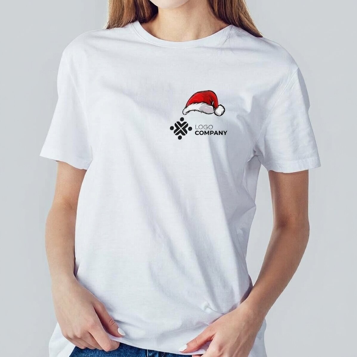 Personalisiertes Baumwoll-T-Shirt mit Weihnachtslogo