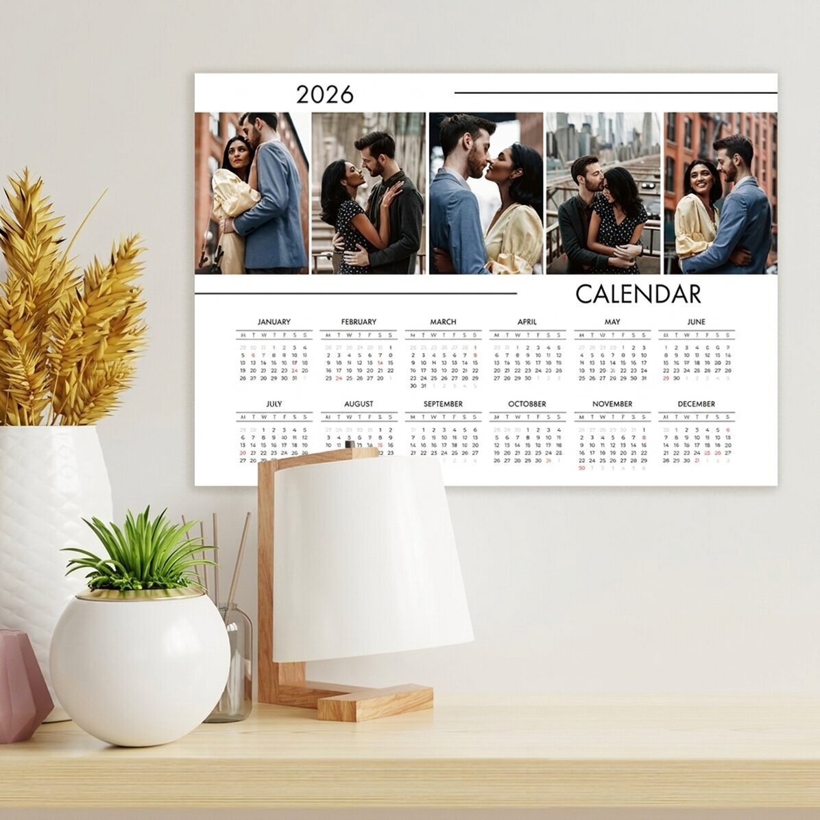 Individuell gestaltetes Kalenderposter mit 5 Fotos