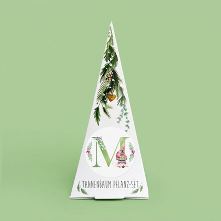 Individuell gestaltetes Tannenbaum-Pflanzset mit Monogramm