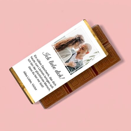 Mini-Schokoladentafel, individuell gestaltet mit einem Foto und einer Botschaft