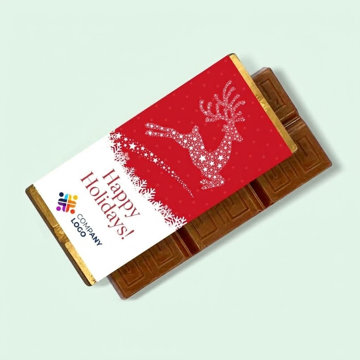 Personalisierte Mini-Schokoladentafel mit Logo und Botschaft – Weihnachtszauber