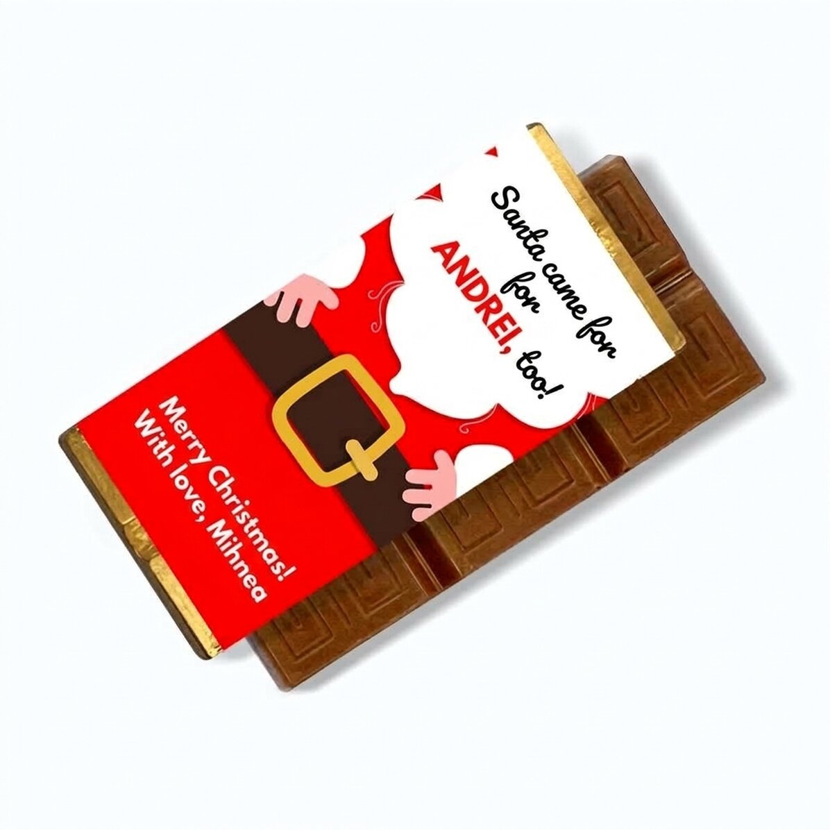 Personalisierte Mini-Schokoladentafel mit Botschaft – Weihnachtsmann