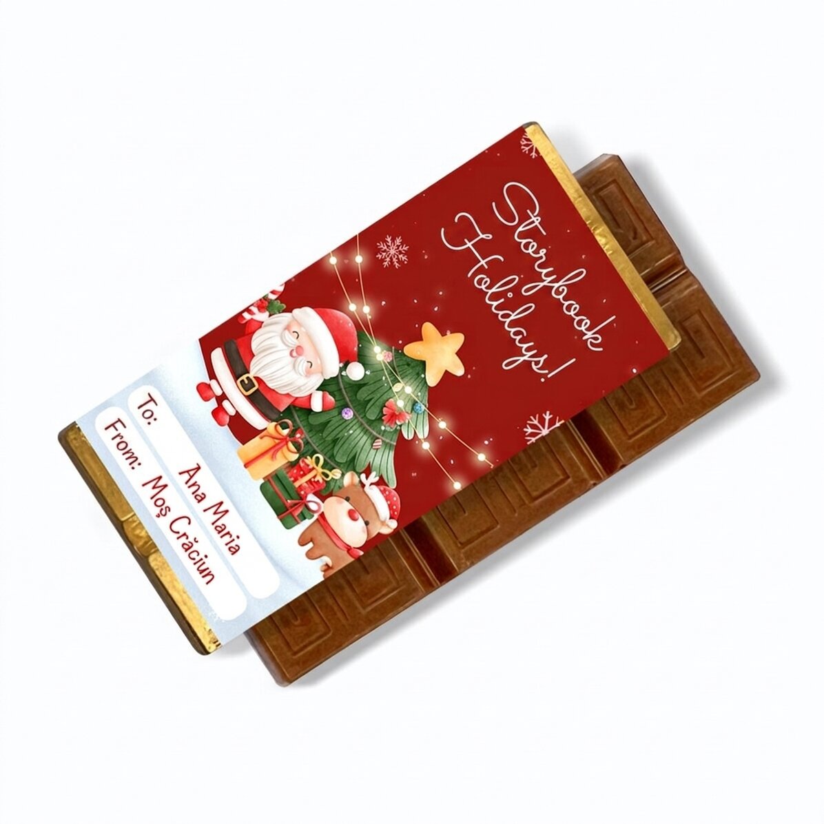 Personalisierte Mini-Schokoladentafel mit Botschaft – Vom Weihnachtsmann