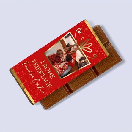 Personalisierte Mini-Schokoladentafel mit Foto und Botschaft – Weihnachtsgeschenk