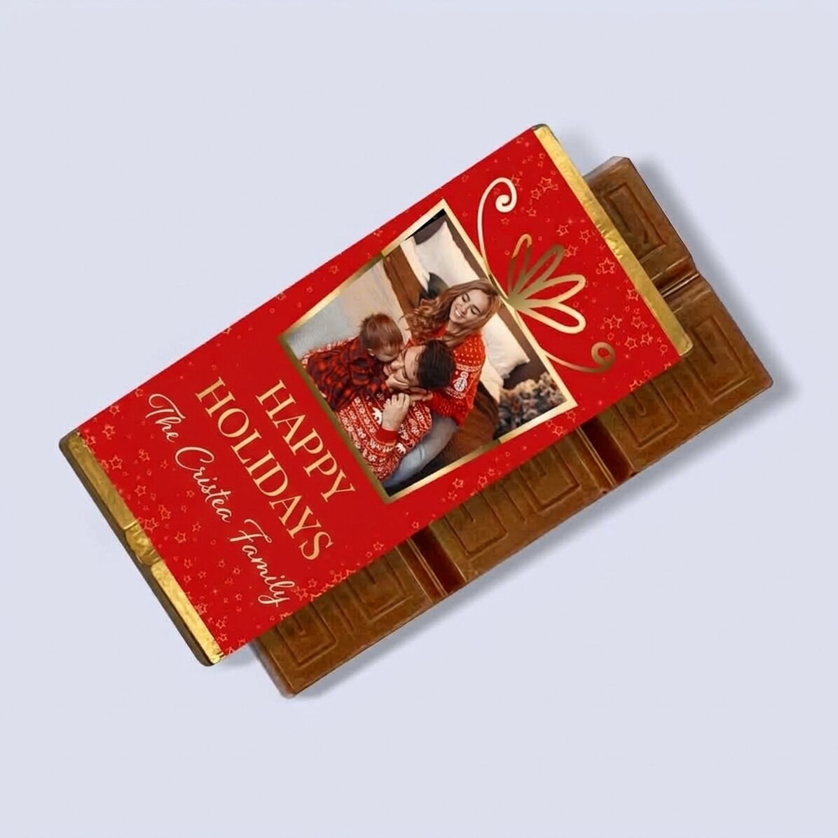Personalisierte Mini-Schokoladentafel mit Foto und Botschaft – Weihnachtsgeschenk