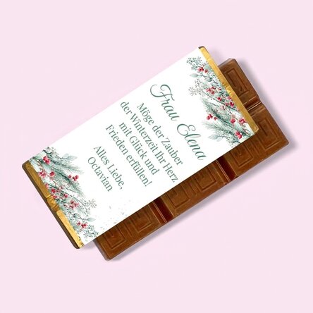 Personalisierte Mini-Schokoladentafel mit Weihnachtsbotschaft