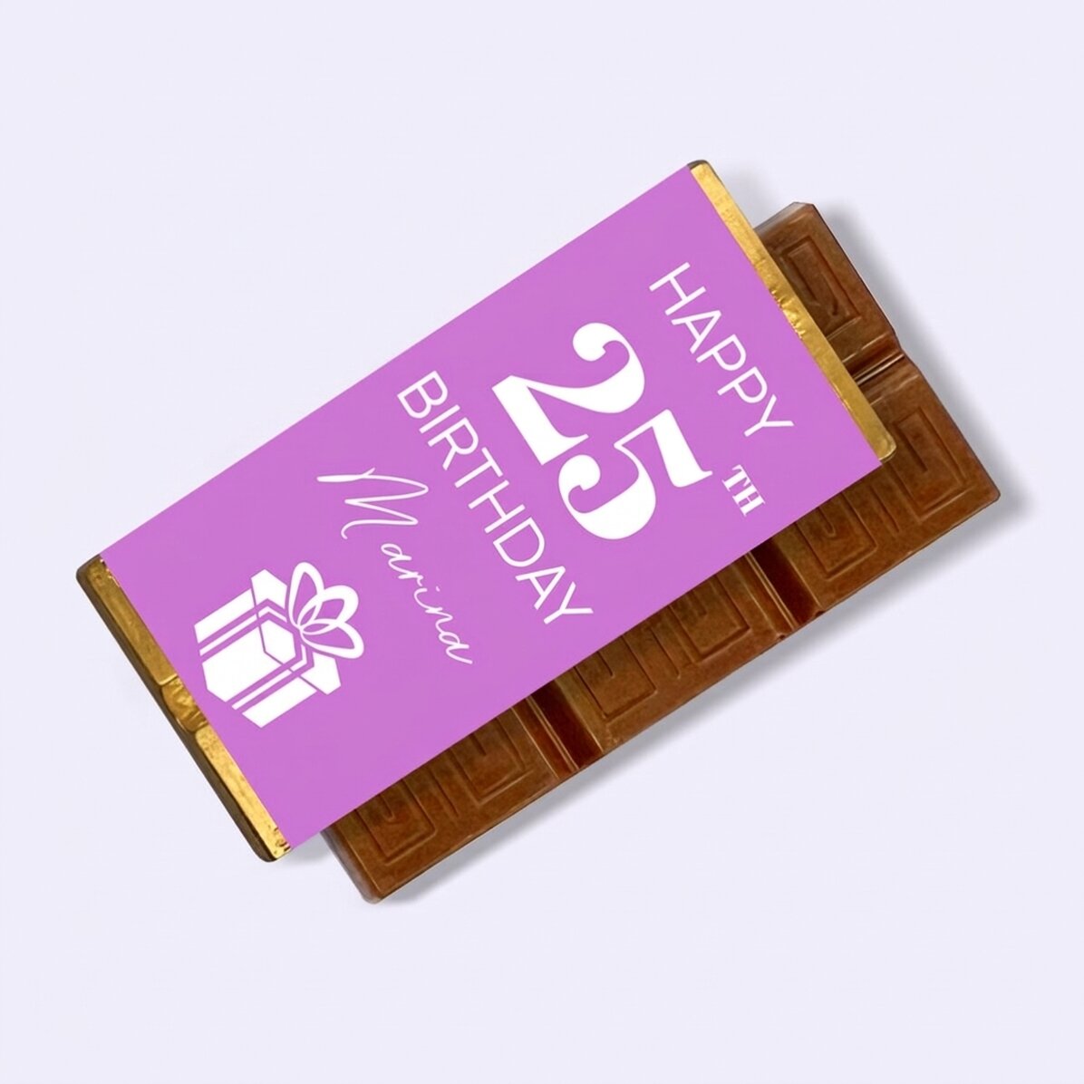 Personalisierte Mini-Schokoladentafel mit Grußtext – Happy Birthday