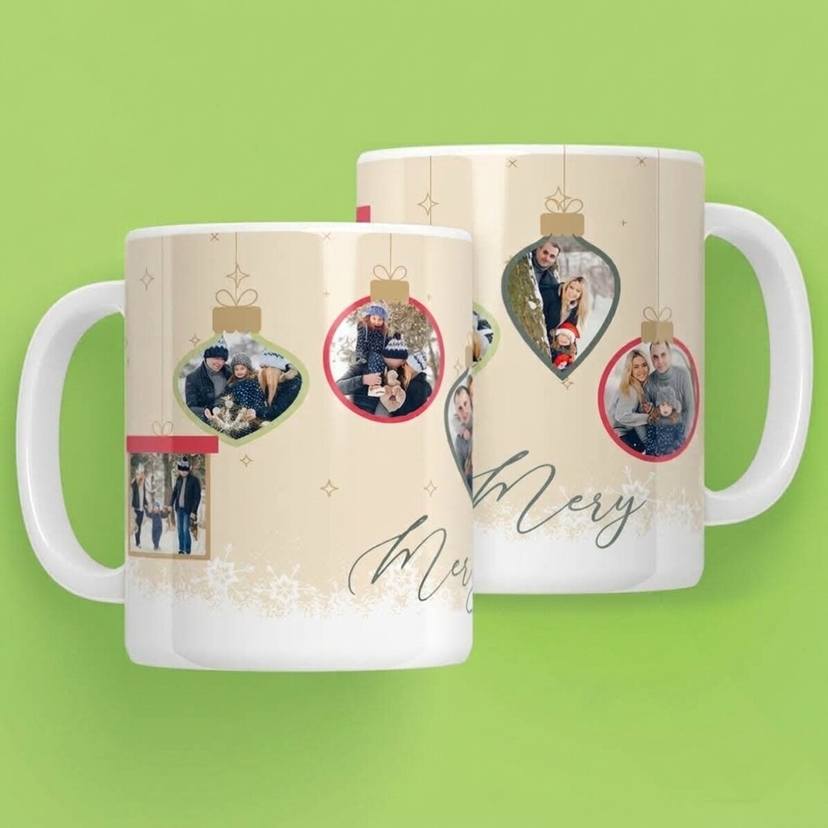 Personalisierte Tasse mit Text und Fotos – Weihnachtserinnerungen