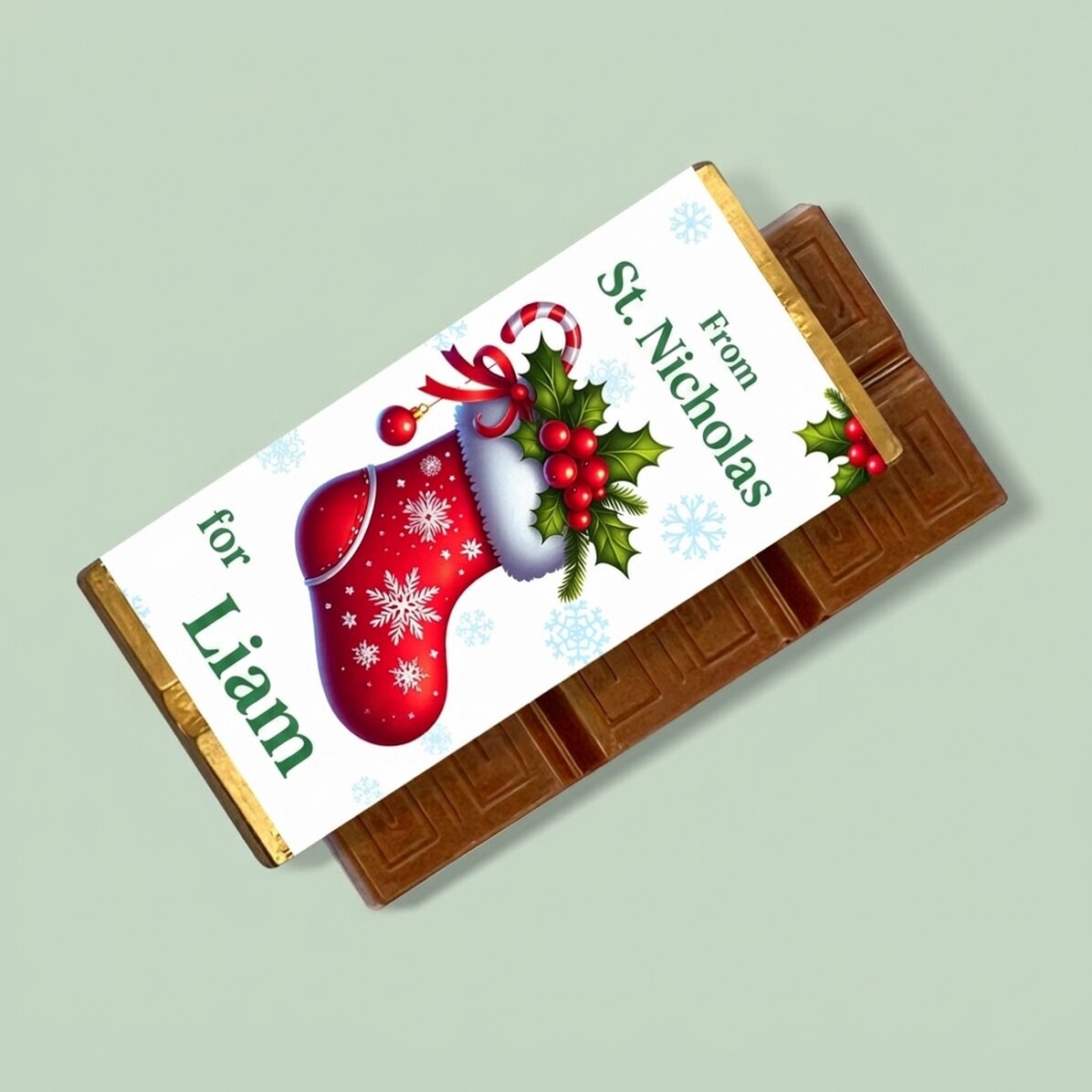 Personalisierte Mini-Schokoladentafel mit Botschaft – Nikolaus