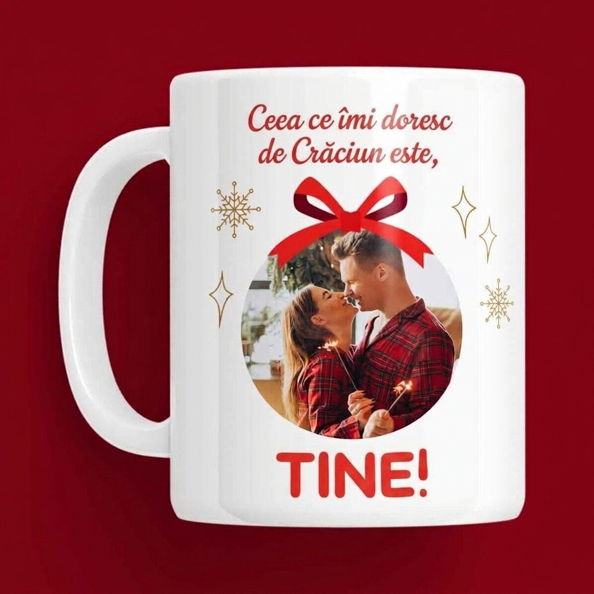 Personalisierte Tasse mit Text und Bildern – Was ich mir zu Weihnachten wünsche