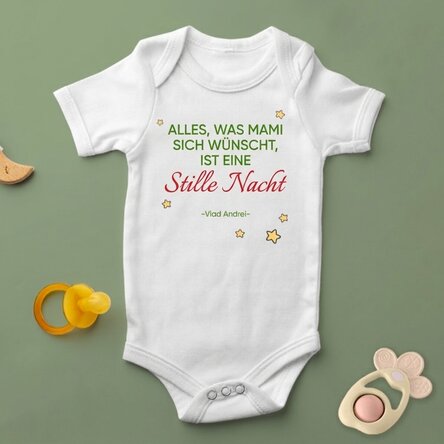 Personalisierter Baby-Body mit Aufdruck – Silent Night