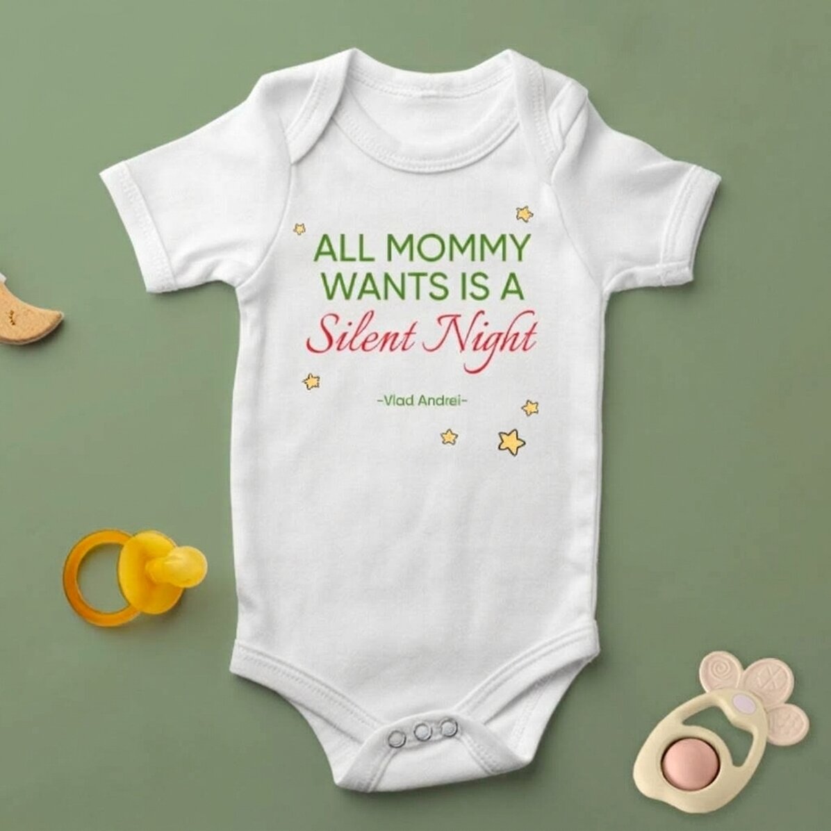 Personalisierter Baby-Body mit Aufdruck – Silent Night