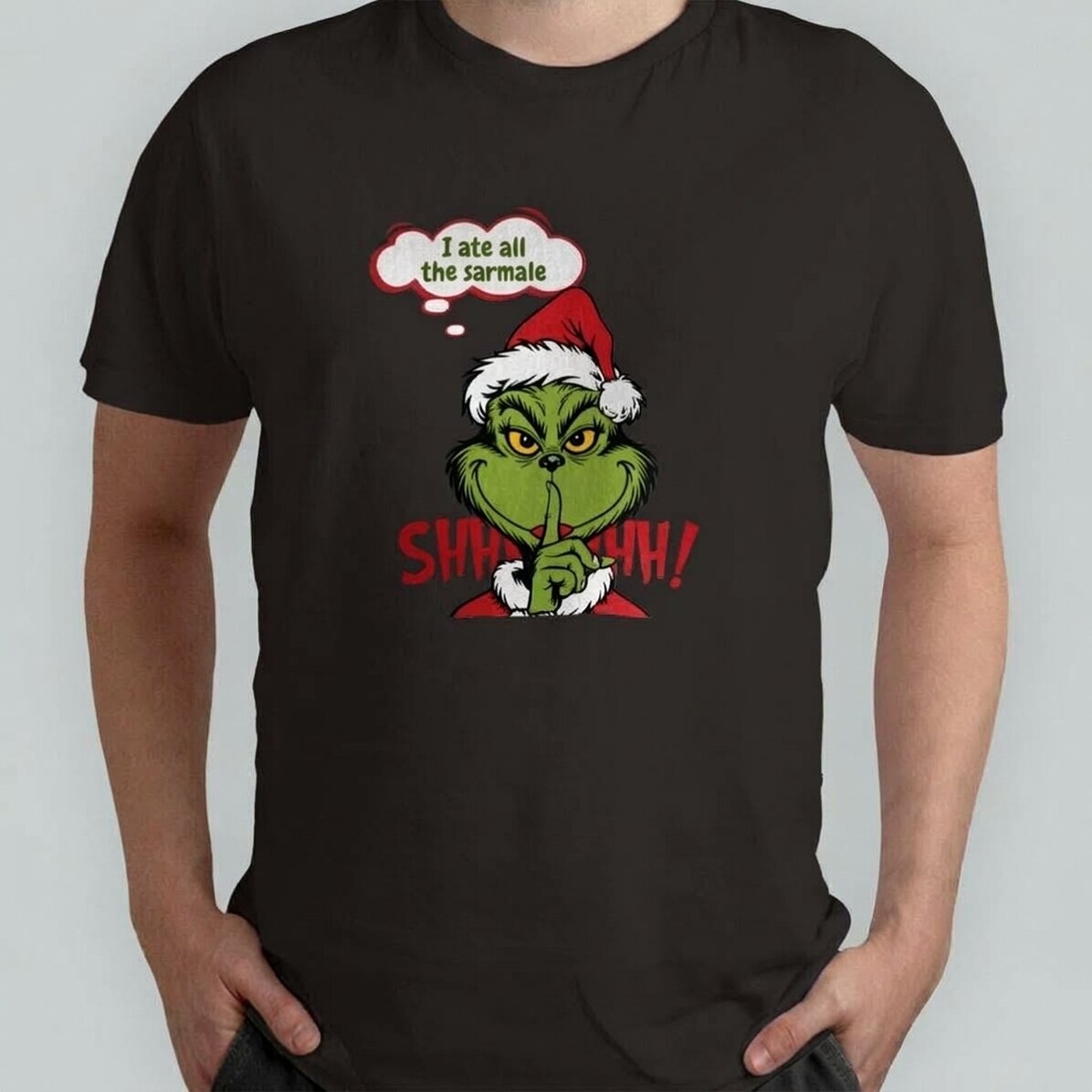 Personalisiertes Baumwoll-T-Shirt mit Aufdruck – Das Geheimnis des Grinch