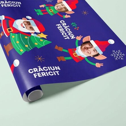 Individuell gestaltetes Geschenkpapier mit 5 Fotos – Funny Christmas