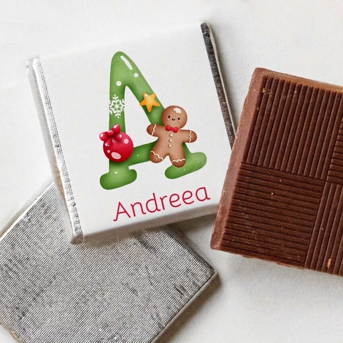 Personalisierte Mini-Schokolade mit Namen – Weihnachten