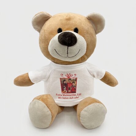 Plus personalisierter Teddybär mit Text – Weihnachtsgeschenk