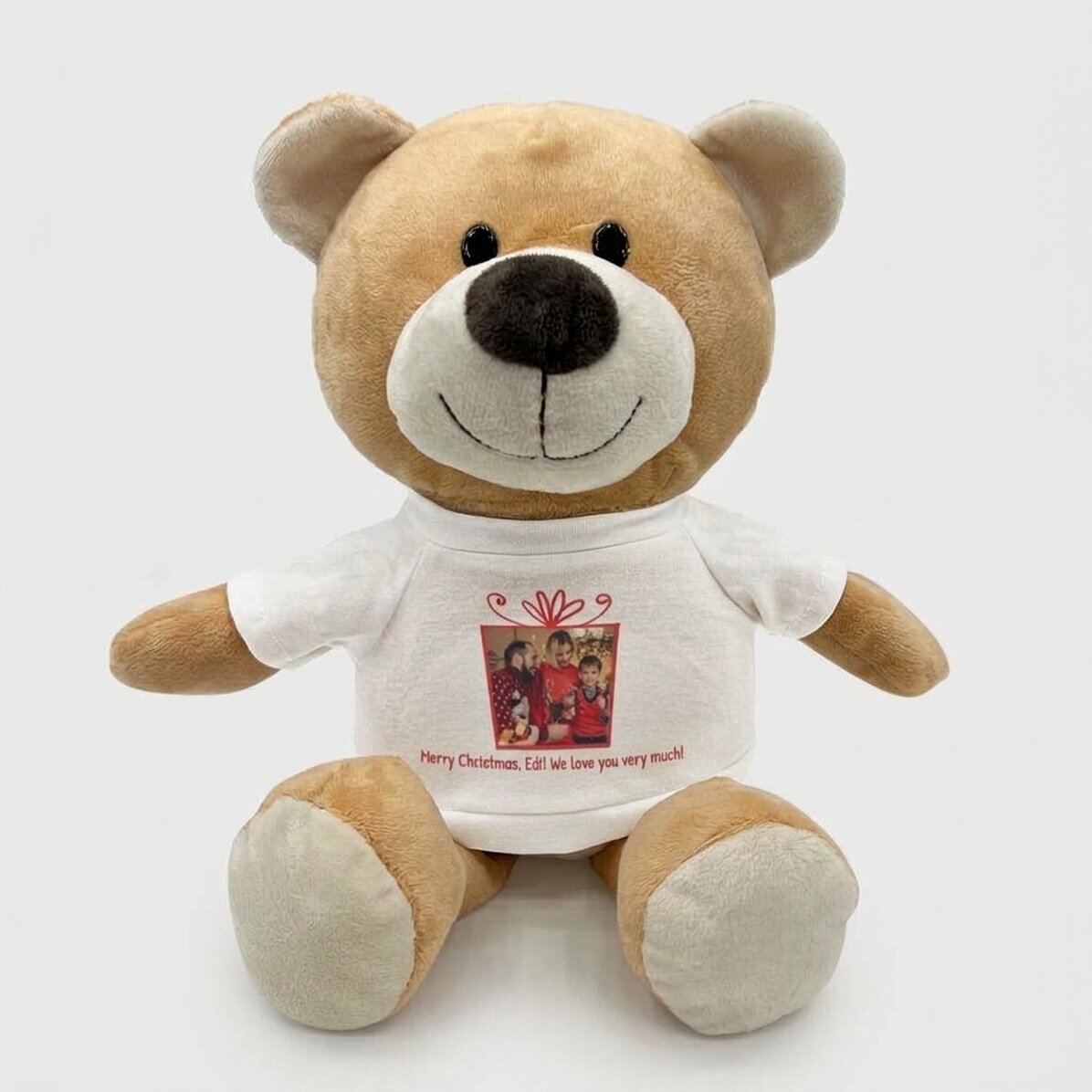 Plus personalisierter Teddybär mit Text – Weihnachtsgeschenk