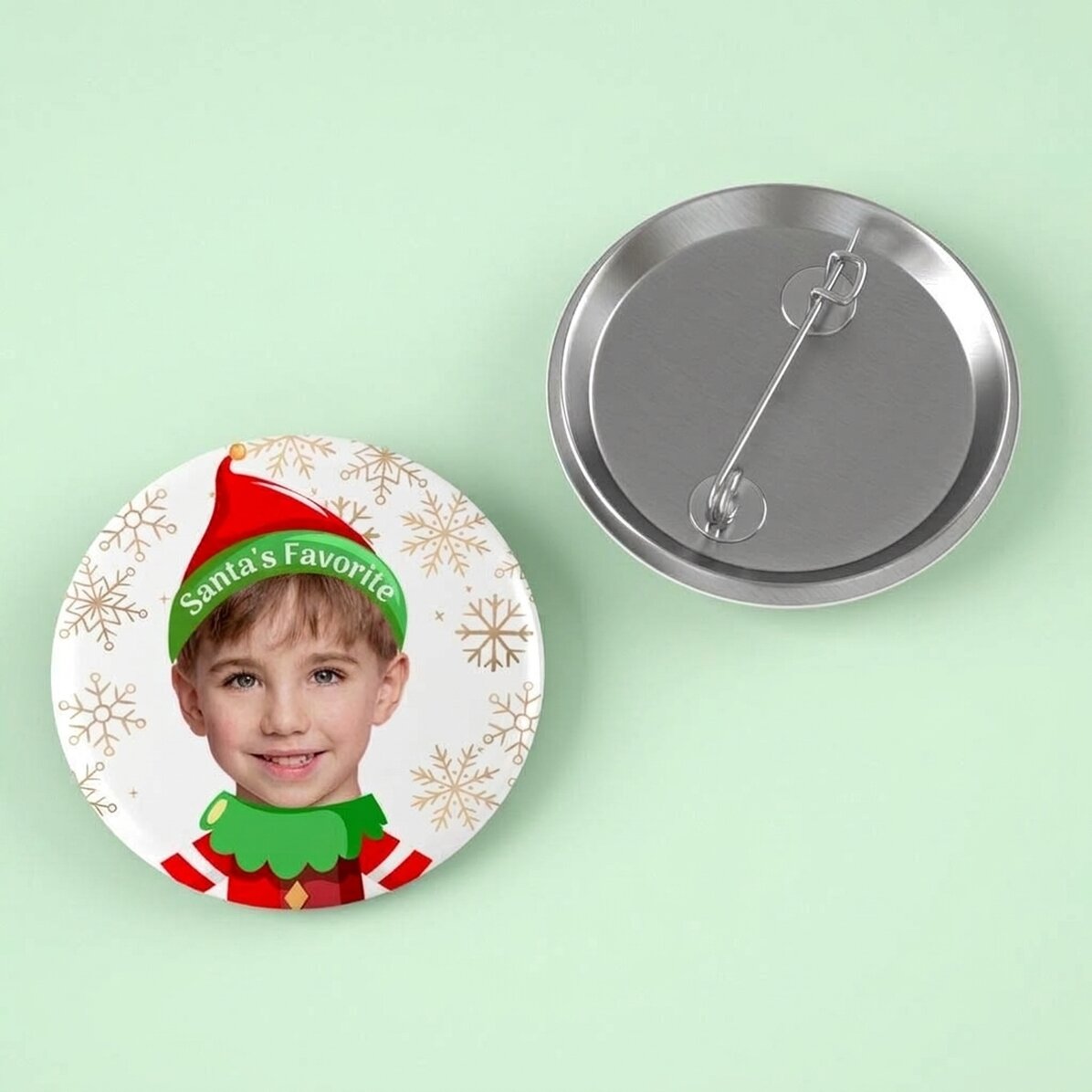 Personalisiertes Button mit Foto – Der Liebling des Weihnachtsmanns