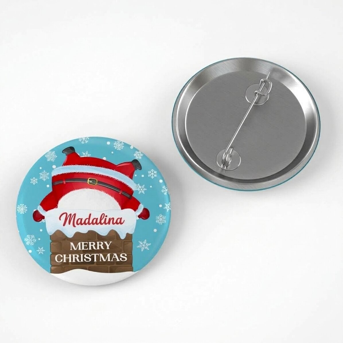 Personalisiertes Abzeichen mit Text – Santa
