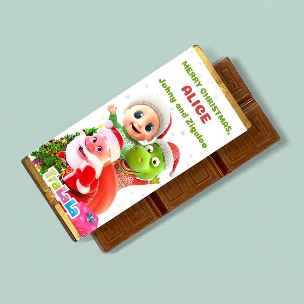 Personalisierte Mini-Schokoladentafel mit Botschaft – Weihnachten mit TraLaLa