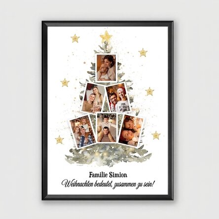 Individuell gestaltetes Bild mit 6 Fotos und Text – Weihnachtsbaum