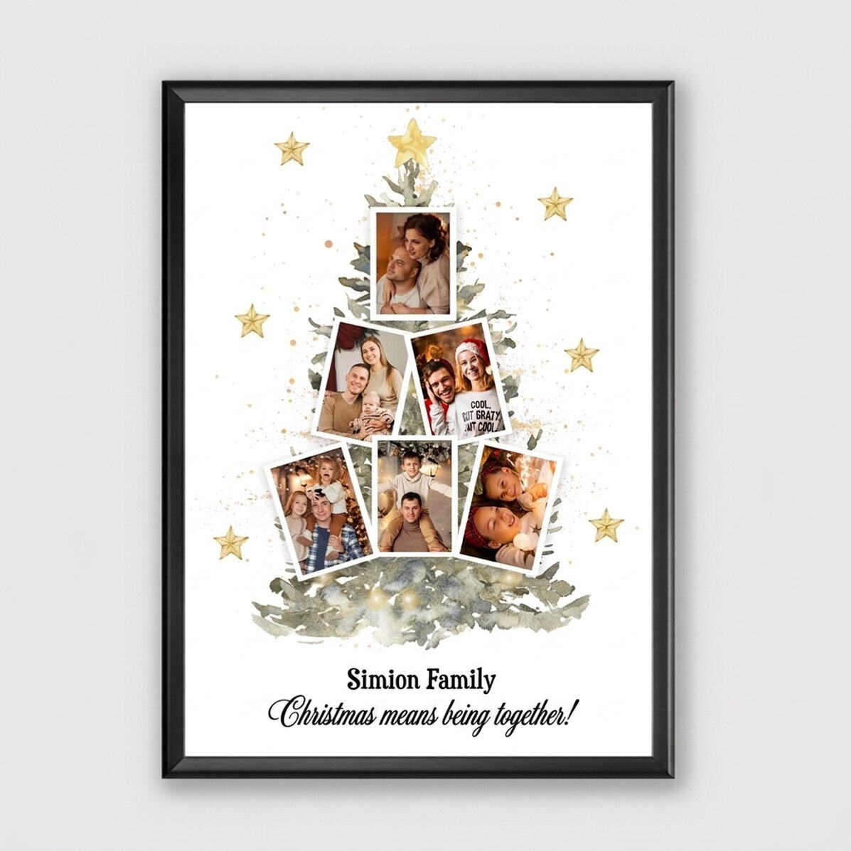 Individuell gestaltetes Bild mit 6 Fotos und Text – Weihnachtsbaum