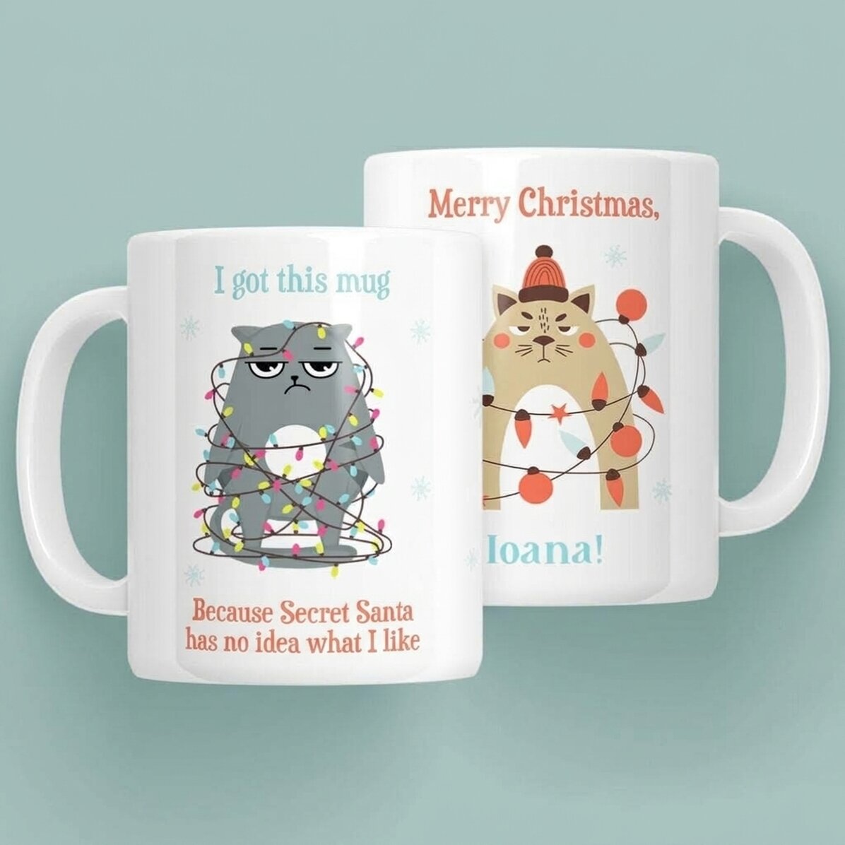 Personalisierter Becher mit Botschaft – Frohe Weihnachten!
