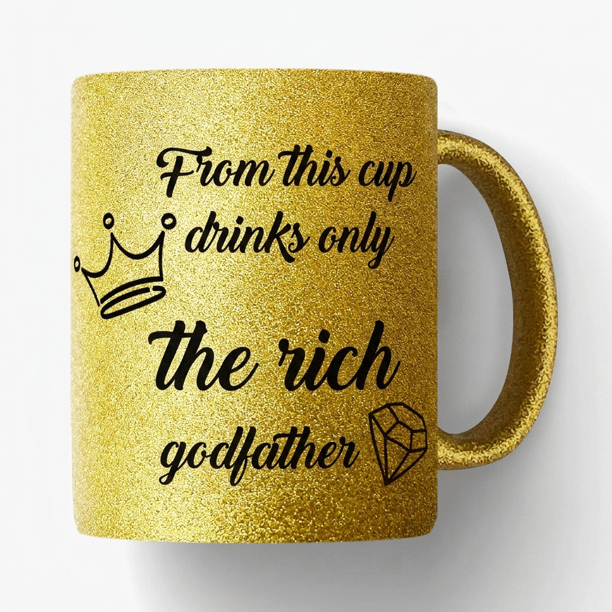 Personalisierte Tasse mit einer Botschaft für die Paten